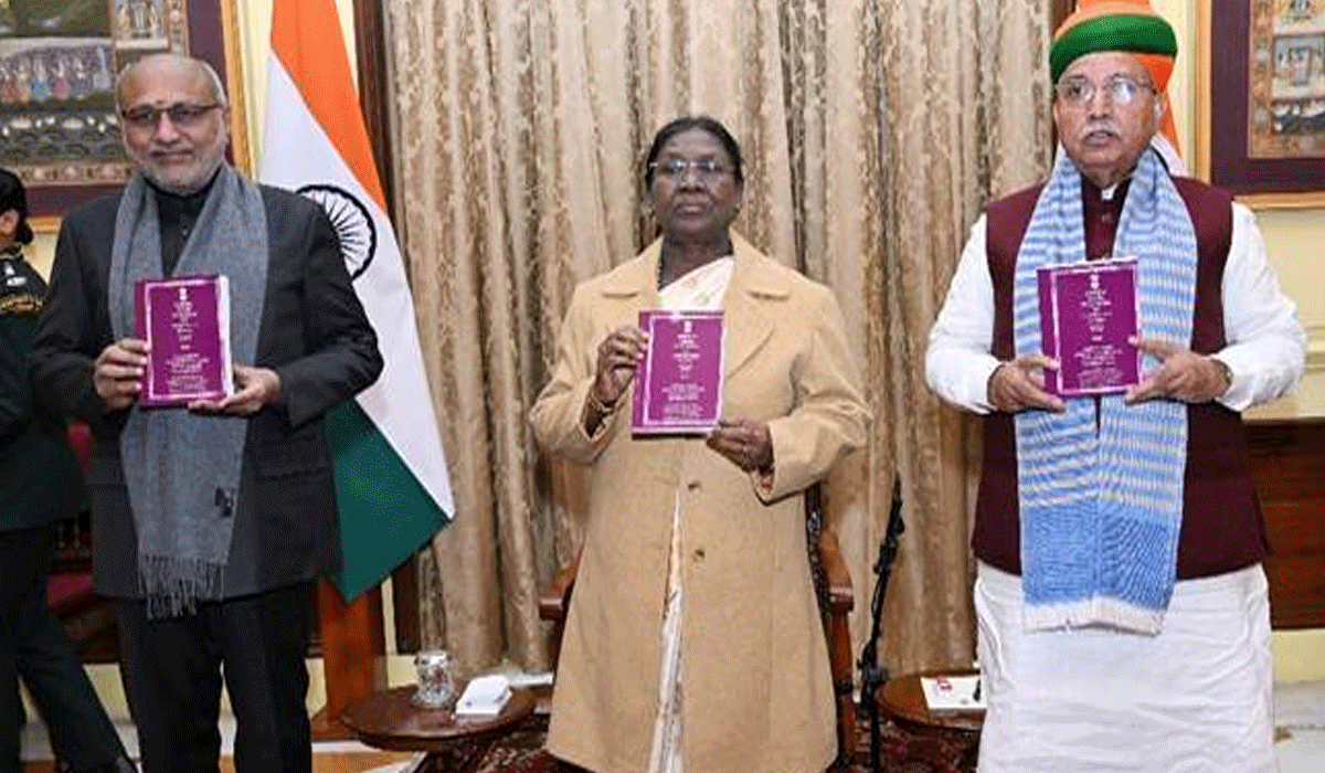 President Droupadi Murmu releases Constitution in Santhali