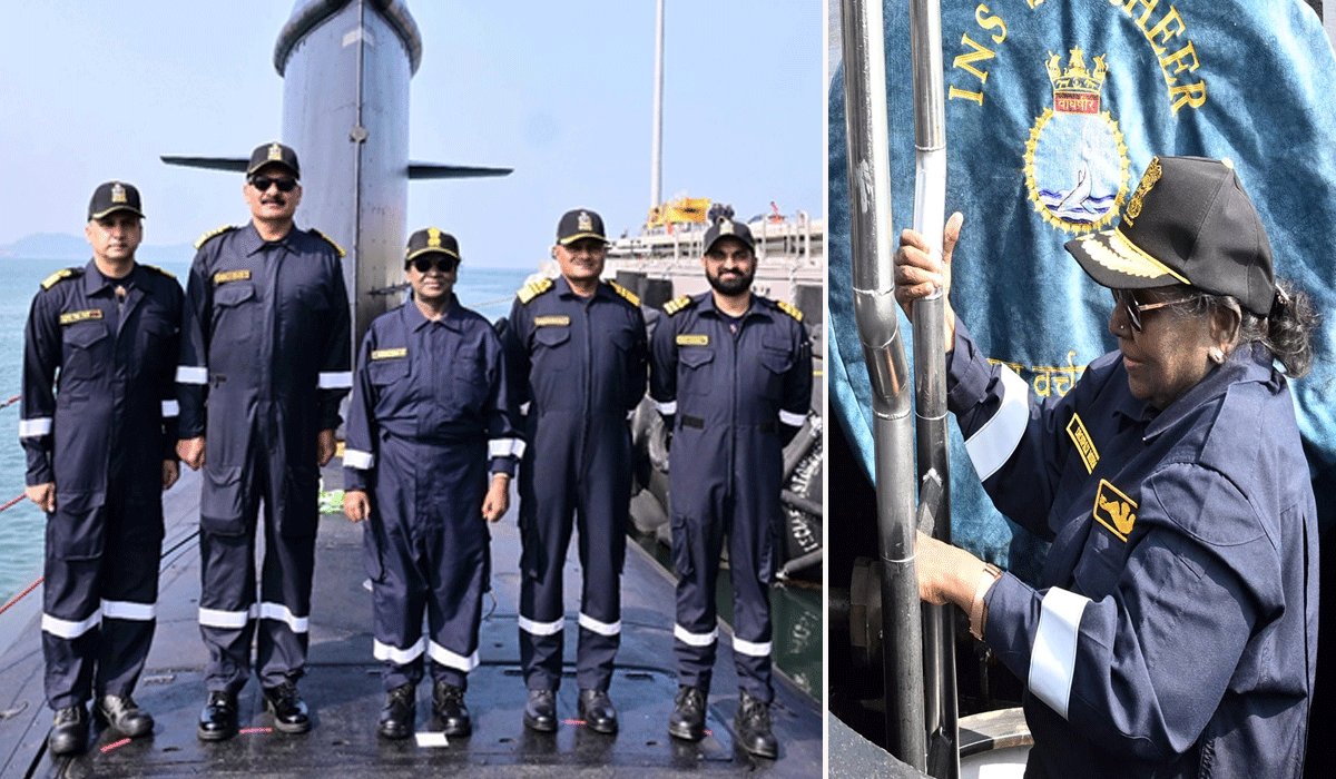 President Murmu undertakes dived sortie onboard Navy's indigenous submarine