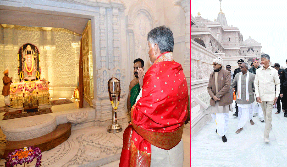 Andhra CM Chandrababu Naidu offers prayers at Ayodhya temple