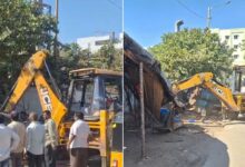 Kukatpally Encroachment Removal Drive: Illegal Roadside Sheds Cleared Near New RTO Office
