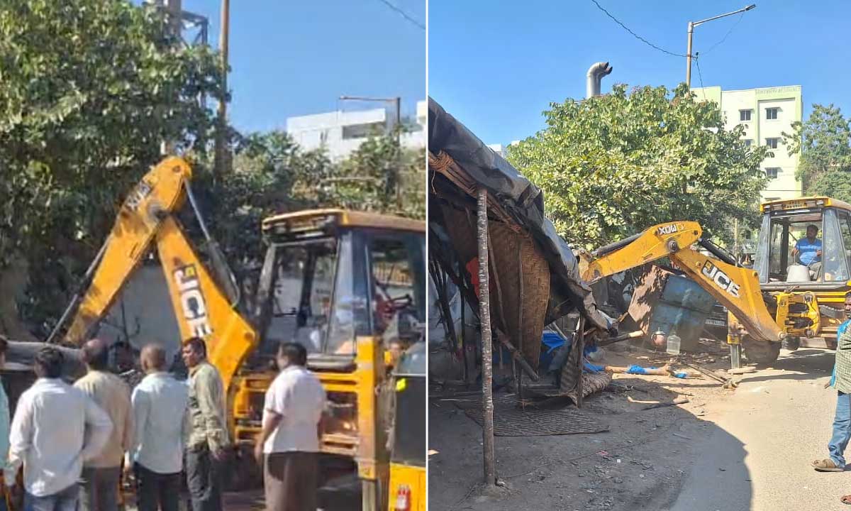 Kukatpally Encroachment Removal Drive: Illegal Roadside Sheds Cleared Near New RTO Office
