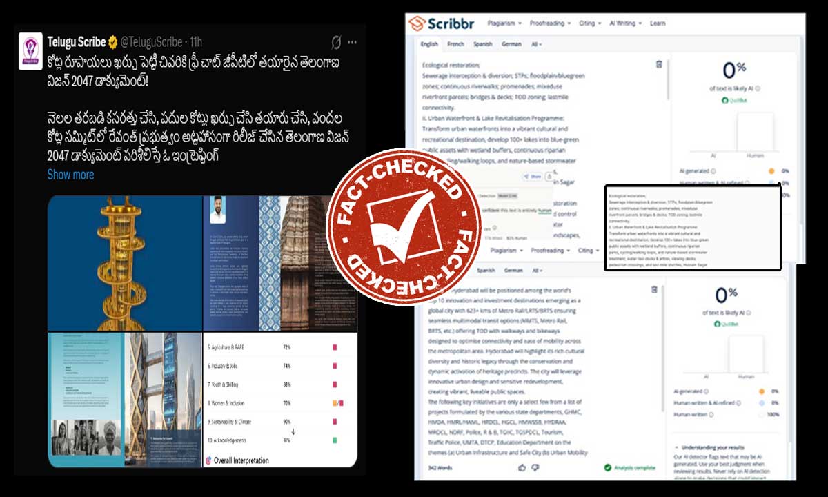 Fact Check: Is Telangana Rising Vision 2047 Really 92% Made by ChatGPT? Here’s What the Evidence Shows