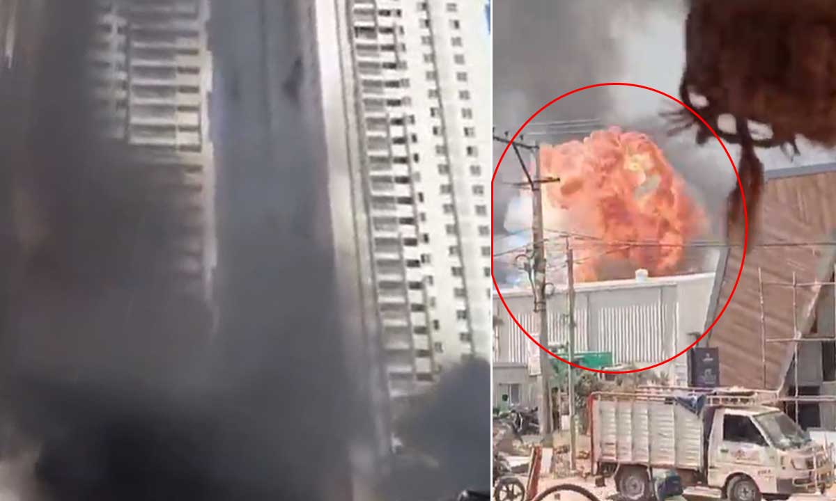 Major Fire Breaks Out at Chandanagar Construction Site After Cylinder Blast, Tragedy Averted