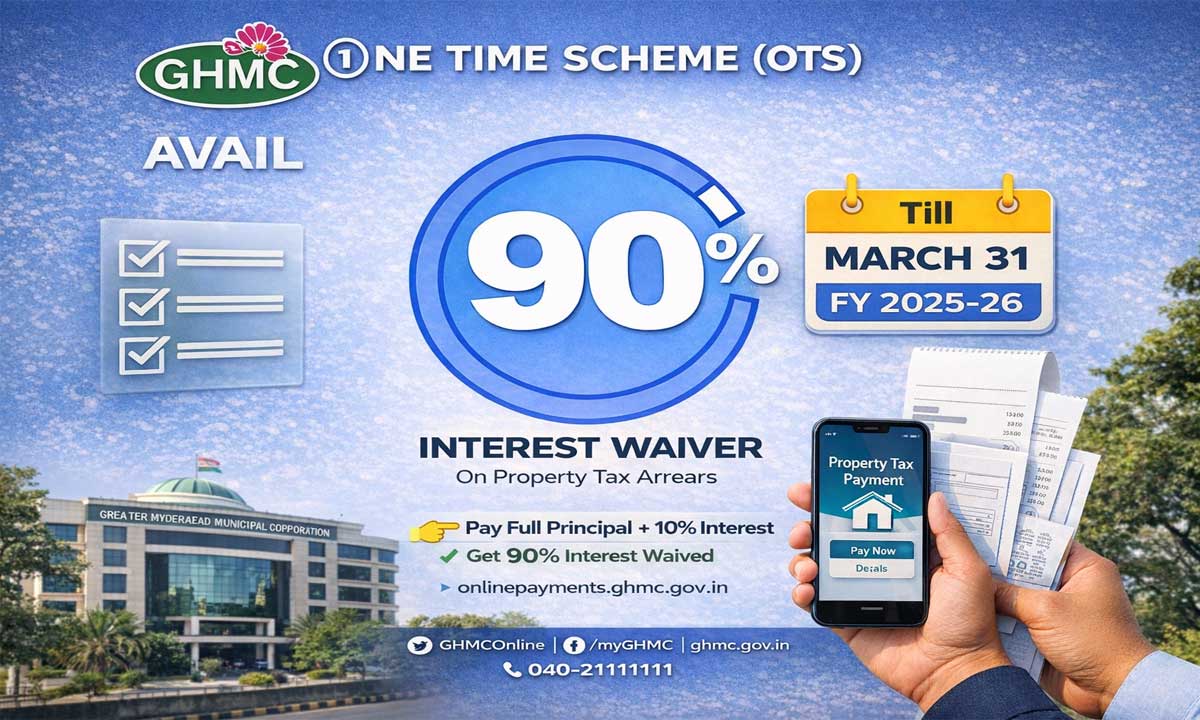 GHMC Announces One-Time Property Tax Scheme with 90% Interest Waiver for Hyderabad