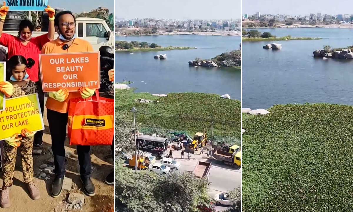 HYDRAA Launches Major Cleanup Drive to Restore Pragathi Nagar Cheruvu in Hyderabad, Locals Join Hands to Protect Lake