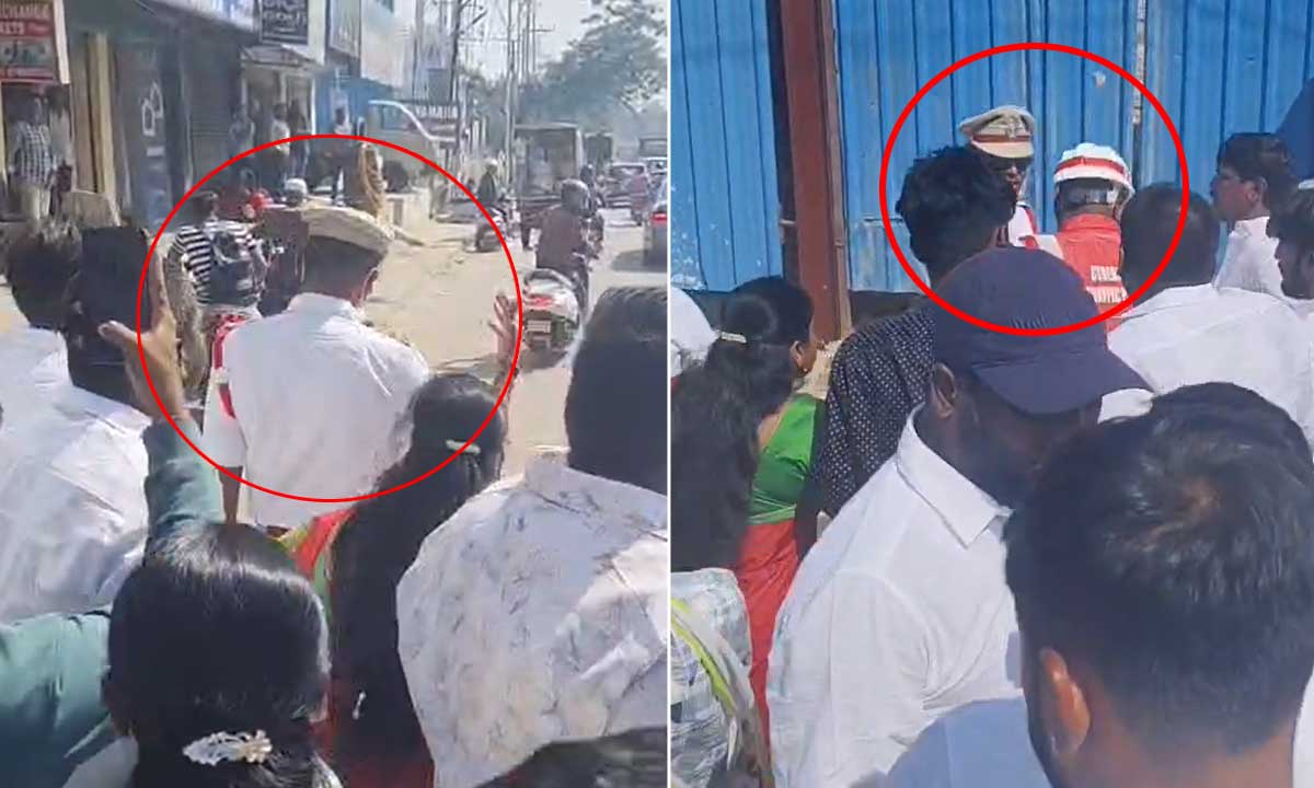 High Drama at Kukatpally Y Junction, Kavitha's Telangana Jagruthi Workers Chase and Surround Traffic CI After Parking Dispute