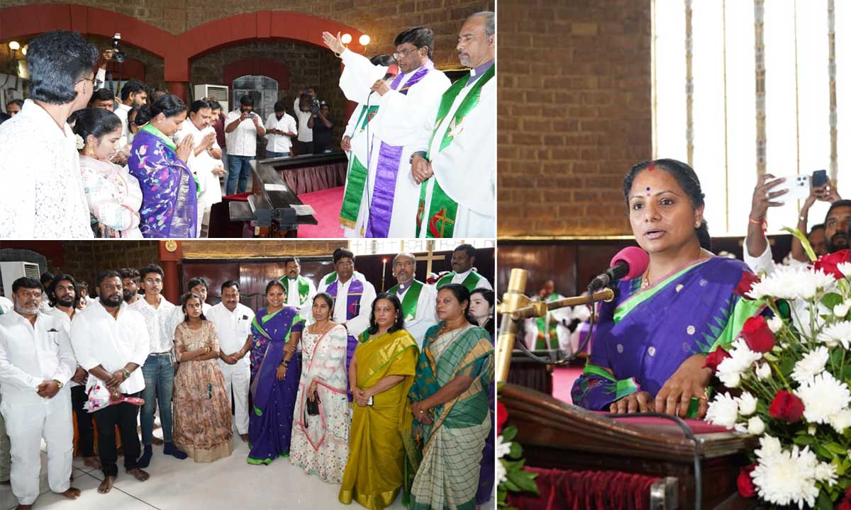 K Kavitha Attends Christmas Celebrations at Methodist Church, Extends Greetings to Telangana People