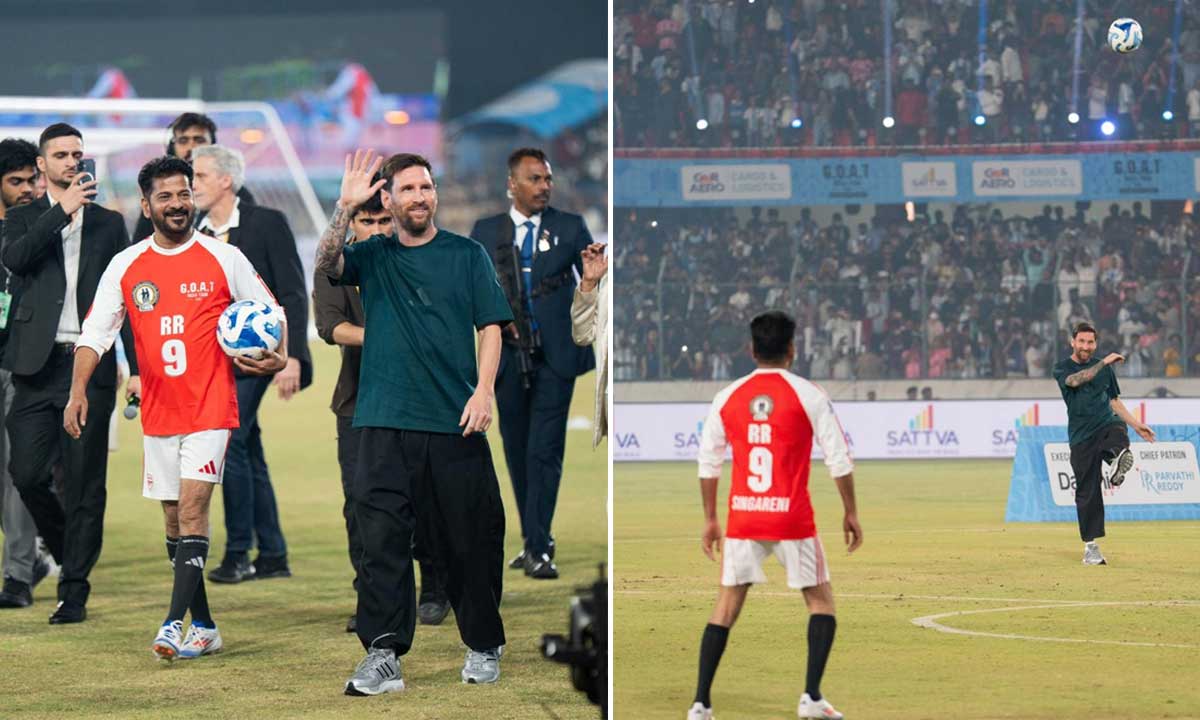 Hyderabad's Uppal Stadium Witnesses Messi Fever as GOAT Plays, Waves, and Celebrates with Fans