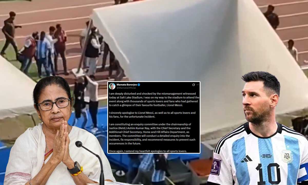 Messi Visit Turns Chaotic in Kolkata: CM Mamata Apologises After Salt Lake Stadium Mismanagement