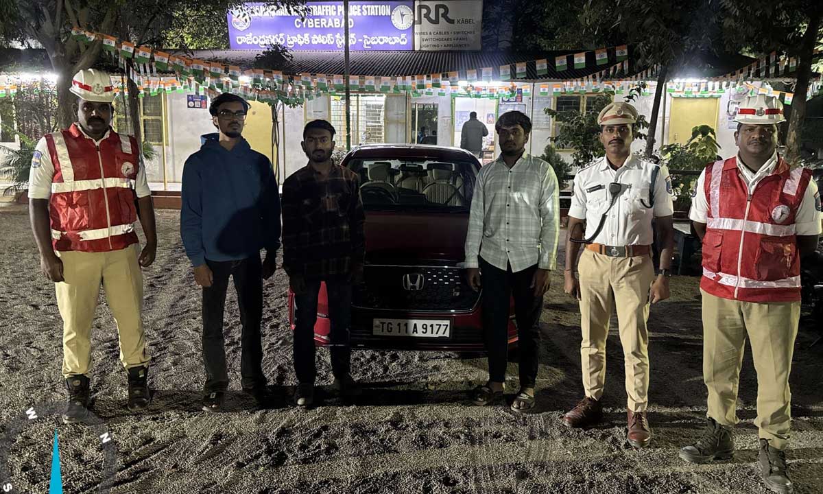 Three Youths Booked for Bursting Crackers from Moving Car on PV Narasimha Rao Expressway