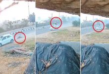 Horrific Road Accident in Telangana, Pedestrian Thrown 10 Feet High, Dragged Over 50 Meters After Car Hit