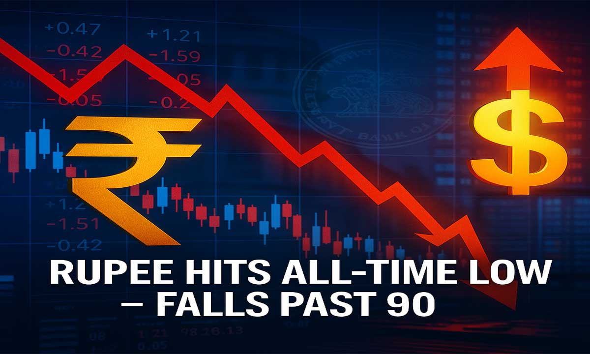 Indian Rupee Hits All-Time Low Against US Dollar Again; Falls Beyond 90 Mark Amid Trade Deal Uncertainty