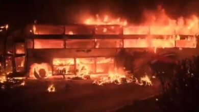 Three charred to death as bus-truck collide in Andhra's Nandyal