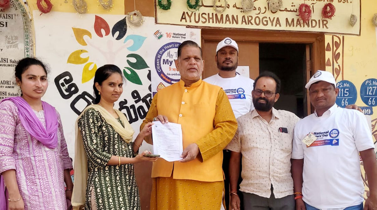 BJP Leaders Distribute New Voter Forms on National Voters Day