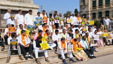BJP protests in Karnataka, seeks Excise Minister’s ouster over alleged diversion of funds