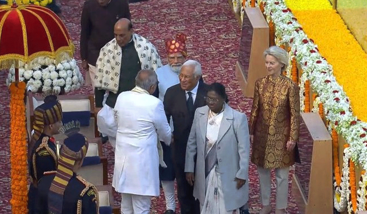 Republic Day: Prez Murmu, Chief Guests Antonio Costa, Ursula von der Leyen receive warm welcome at Karavya Path