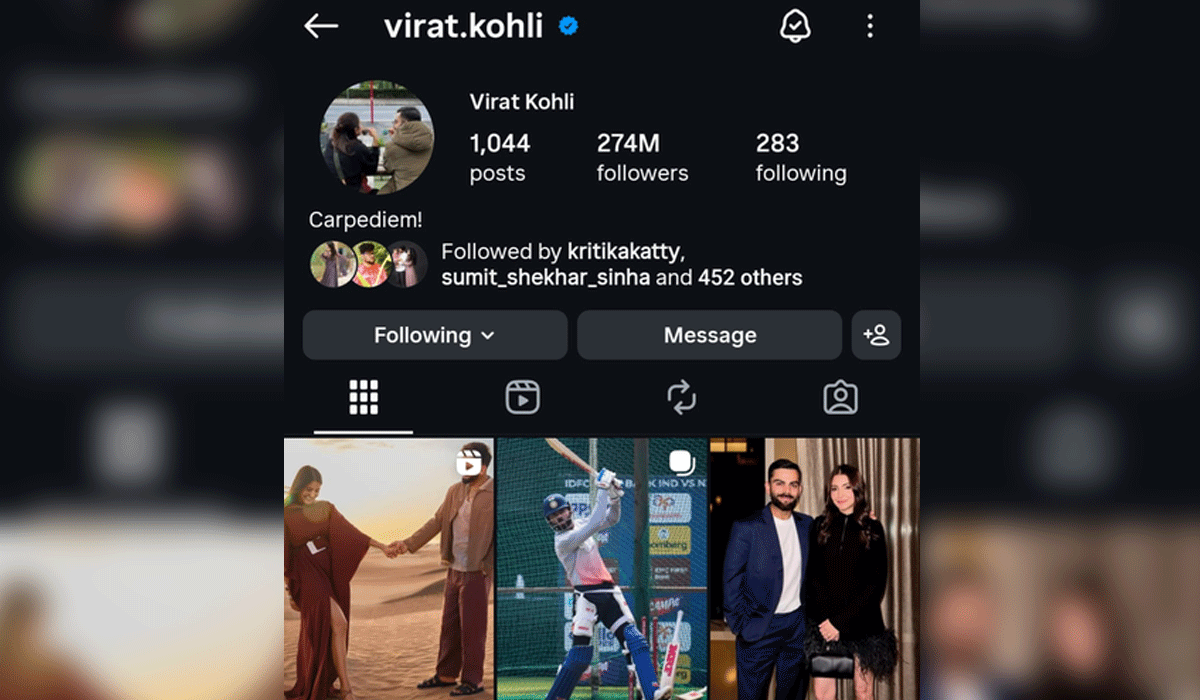 Virat Kohli's Instagram account reinstated after brief disappearance