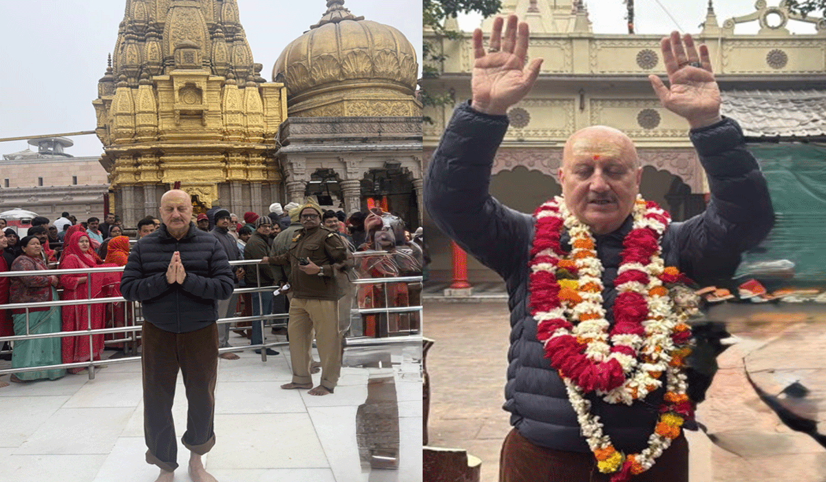 Anupam Kher offers prayers at Sankat Mochan, Kashi Vishwanath temples in Varanasi