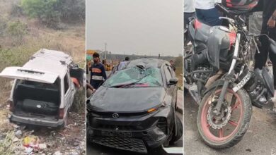 Kukatpally Road Accident: School Students Injured After Car Hits Bike and School Van in KPHB Hydernagar