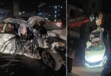 Hyderabad Road Accident: Two Engineering Students Killed as Speeding Car Rammed into Metro Pillar