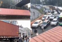 Container Overturns at Masab Tank Early Morning, Traffic Hit for Hours