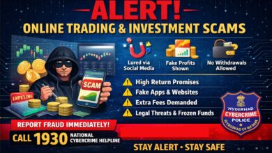 Hyderabad Cybercrime Police Warn Public Against Rising Online Trading and Investment Scams