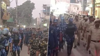 Hyderabad Police Conduct Flag March with RAF in Purana Pul to Maintain Law and Order