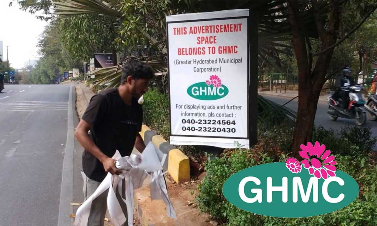 GHMC Launches Special Drive to Remove Unauthorised Advertisements Across Hyderabad