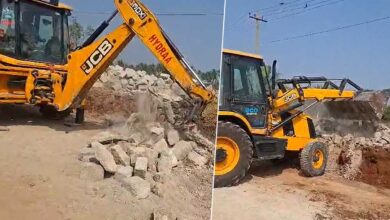 HYDRAA Cracks Down on Road Encroachment in Medchal’s Ghatkesar, Illegal Compound Wall Demolished