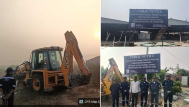 HYDRAA Action in Sangareddy and Rangareddy: Fencing at Tella Cheruvu, Encroachments Removed at Shabari Hills Layout