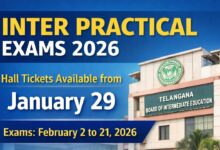 Inter Practical Hall Tickets 2026 to Be Available from January 29, Exams Begin February 2
