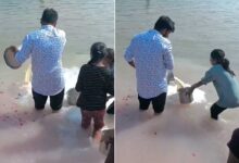 Video of Man Pouring Milk into Ganga River While Hungry Children Try to Get Some Sparks Online Debate
