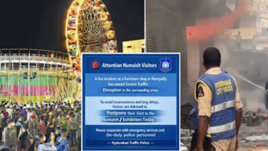 Fire Triggers Chaos in Nampally; Numaish Postponed for Today, Police Issue Advisory