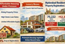 Hyderabad Residential Property Registrations 2025: Fewer Homes Sold, Luxury Segment Drives Record Value