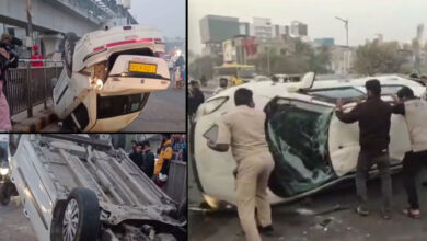 Hyderabad Accident: Car Overturns on Begumpet Flyover, Three Injured, Traffic Disrupted