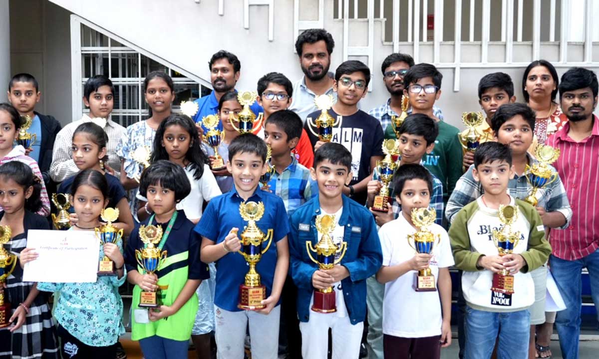 "SLAN Inter-School Chess Tournament Concludes with Top Performers from Hyderabad Schools"