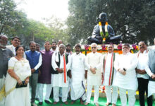 Telangana Governor, Dy CM pay tributes at Bapu Ghat