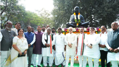 Telangana Governor, Dy CM pay tributes at Bapu Ghat