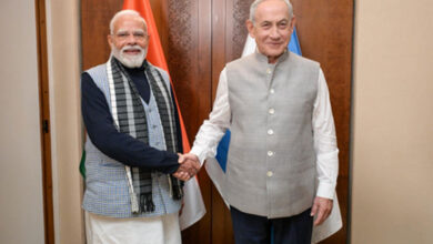 Truly splendid: PM Modi as Netanyahu welcomes him in traditional Indian attire