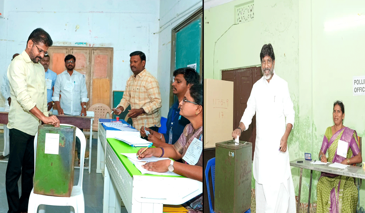 Telangana Municipal polls: CM Revanth Reddy, Deputy CM cast votes