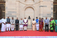 Prez Murmu unveils bust of C Rajagopalachari statue in Rashtrapati Bhavan