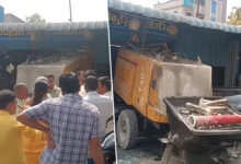 Major Accident Averted in Miyapur as Runaway Ready-Mix Vehicle Crashes into Shop