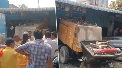 Major Accident Averted in Miyapur as Runaway Ready-Mix Vehicle Crashes into Shop