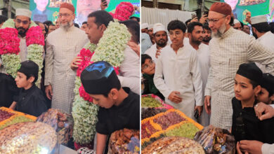Asaduddin Owaisi Attends Aghapura Iftar Gathering Organised by AIMIM Leaders in Hyderabad