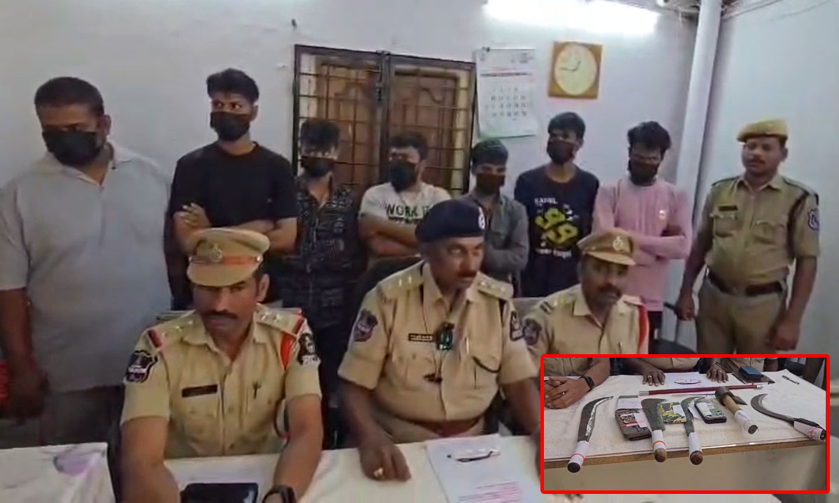 Hyderabad Attempt to Murder & Extortion Case: 7 Arrested by Balapur Police, Weapons and Phones Seized