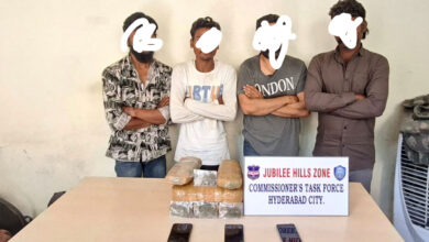 Hyderabad Drug Bust: 4 Held With 4 Kg Dry Ganja Worth ₹2 Lakh in Jubilee Hills Zone Operation