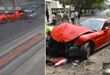 Ferrari Car Accident CCTV Footage from Jubilee Hills Road No 45 Shows Dramatic Crash
