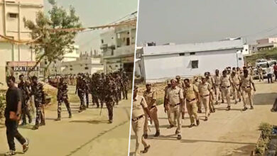 Vikarabad District: Police Flag March Held in Tandur Ahead of Municipal Elections