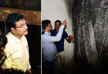 HYDRAA Commissioner Ranganath Visits Ameerpet Aditya Enclave Fire Site After Rescue Operation