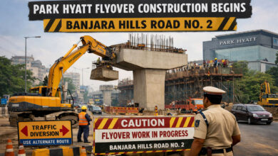 Park Hyatt Flyover Construction Begins at Banjara Hills Road No. 2, Traffic Restrictions Announced